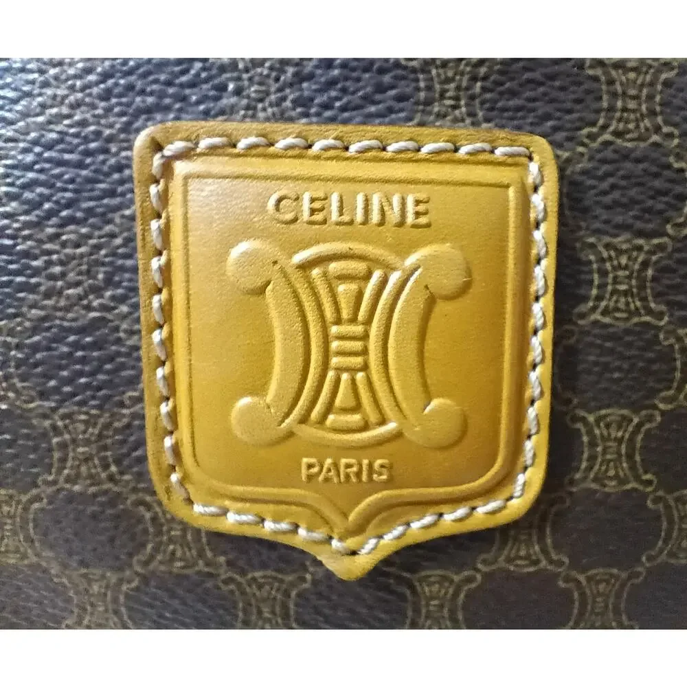 CELINE Vintage Macadam Pattern Triomphe Bag/Briefcase - EUC
